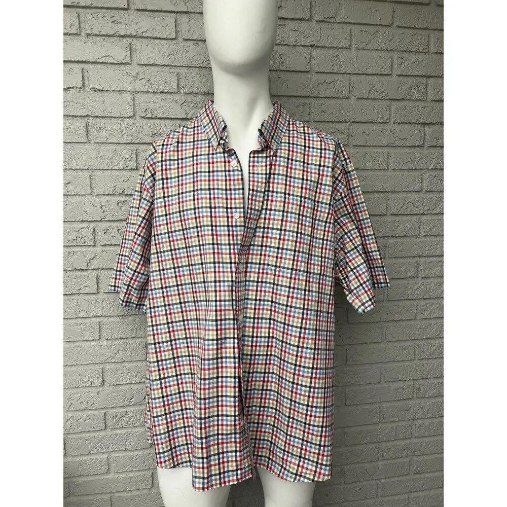 Duluth Multicolored Checked Short Sleeve Men's Shirt Size 2XL
